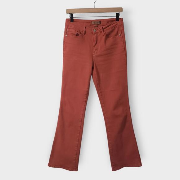 Judy Blue Terracotta Mid Rise Slim Bootcut Jean Sz 5/27 Orange Garment Dyed - Picture 1 of 12
